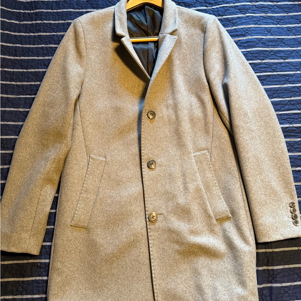 Men's H&M Gray Wool Blend Coat 42R